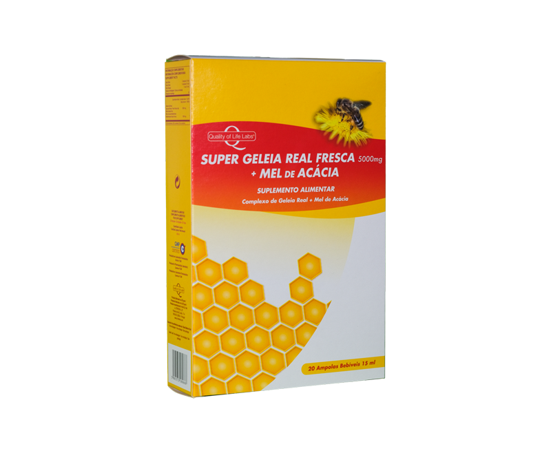 SUPER GELEIA REAL FRESCA 5000 MG + MEL DE ACÁCIA – 20 AMPOLAS
